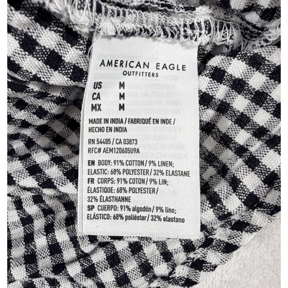 American Eagle Juniors' Sz M Black White Gingham Print Cami Tank Top - Picture 4 of 5